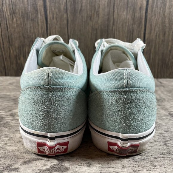 Vans Off The Wall Sneaker Women Size 7 Suede Canvas Low Teal Light Aqua Blue - Picture 5 of 7